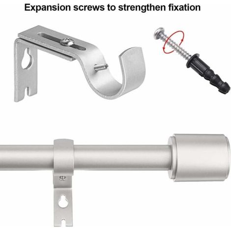 Support de tringle à rideau réglable, lot de fixations murales pour tringle, kit d’installation avec vis, robuste et pratique. (1/3)
