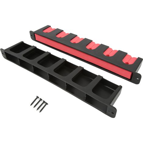 Lot de 2 supports muraux pour cannes à pêche, rangement organisé, gain de place, support horizontal anti-rayures pour la maison, rouge (1/5)