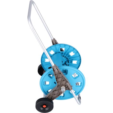 Dévidoir de tuyau d'arrosage G1/2 portable à pousser manuellement, rétractable, pour tuyau de 80 m. (1/5)