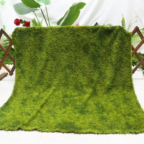 Tapis de mousse réaliste, gazon artificiel en fibre de polyester sous forme de moquette pelouse douce, lavable et réutilisable pour décoration intérieure, rebord de fenêtre, fête, A-50x100cm (1/5)