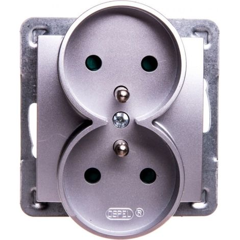 Stampa Doppia presa con/con persiane argento GP-2YRZP/m/18