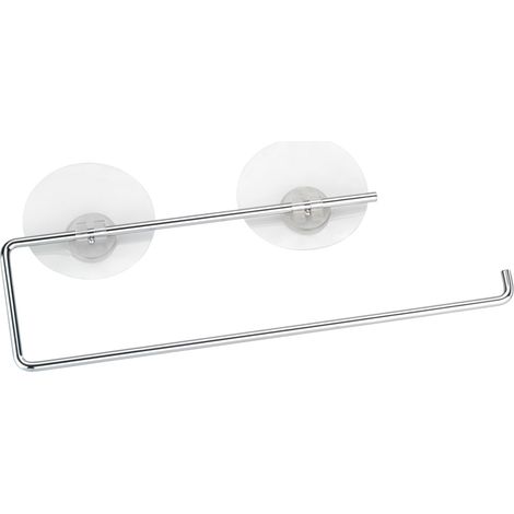 WENKO Static-Loc® Küchenrollenhalter Chrom, Befestigen ohne bohren, Silber glänzend, verchromtes Metall silber glänzend, Polykarbonat transparent, Kunststoff (PET) transparent (1/5)