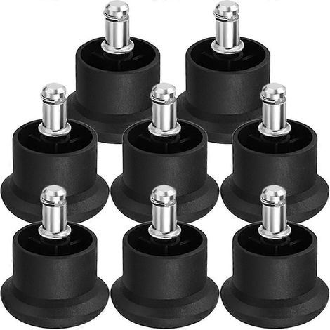 Lot de 8 patins de rechange pour pieds de chaise de bureau, patins pratiques pour roulettes de chaise-5X5X6.5CM-Black (1/3)