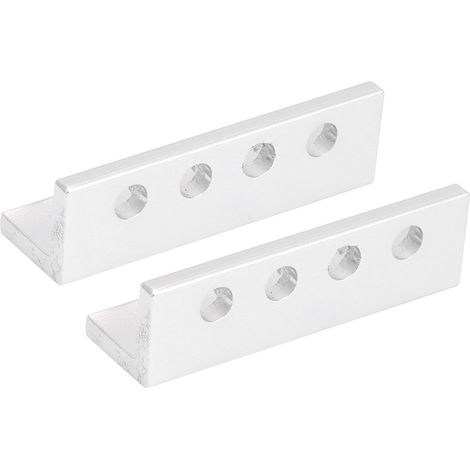 Lot de 2 accessoires en aluminium pour profilé en L 4 trous 40mm, pièces de canal 3103‑0004‑0040 (1/5)