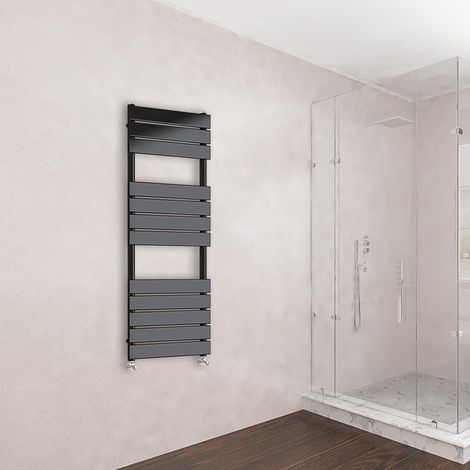 Acezanble 1200x450mm Black Heated Ladder Towel Rail Bathroom Warmer Radiator (1/4)