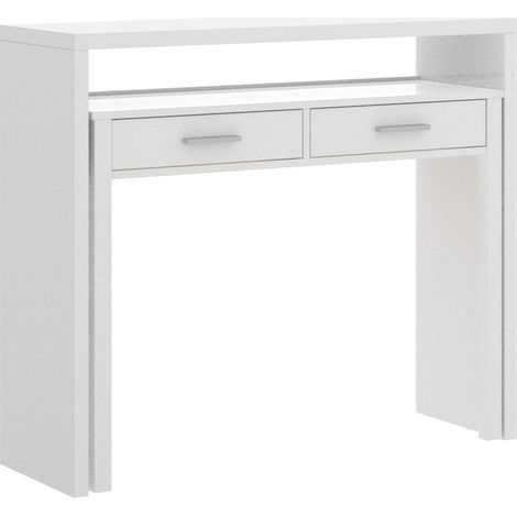 SEVEN Consola extensible blanco brillo (1/4)