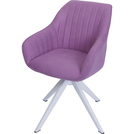 Chaise de salle à manger pivotante 360° avec accoudoirs tissu violet pieds en fer 040010033 (1/5)