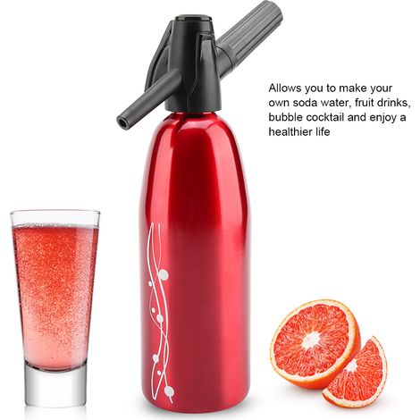 1 machine à eau gazeuse manuelle, acier allié, capacité 1 L, compacte, pour maison et voyage (1/5)