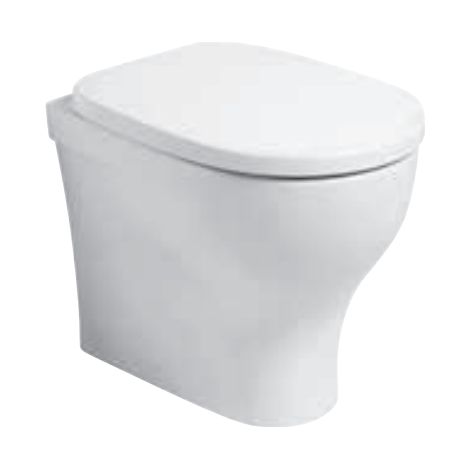 Vaso filomuro in ceramica bianco lucido 34,5x54 cm - Azzurra Ceramica Pratica - Senza copri wc