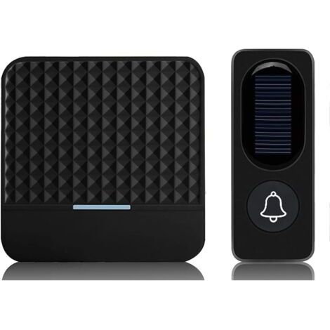 Sonnette Solaire Sans IP65 éTanche 300M Kit de Carillon de Sonnettes Solaires Chargeant les Sonnettes ExtéRieures-Prise UE (1/4)
