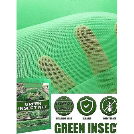 Filet anti-insectes vert pour le jardinage, protège les plantes des parasites, maille fine respirante, ajustable et durable, 2 x 5 m
