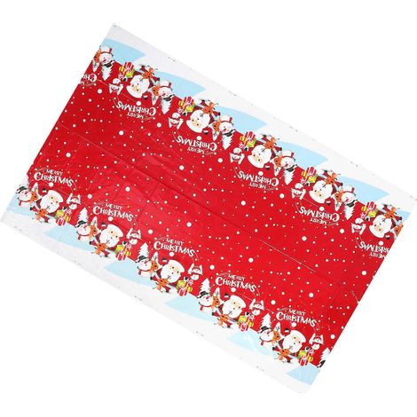 Nappe de table de Noël imperméable en PE multicolore décorative 70 x 104 pouces (1/5)