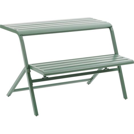 Set da balcone in acciaio a 2 posti drilia verde oliva  - Hespéride