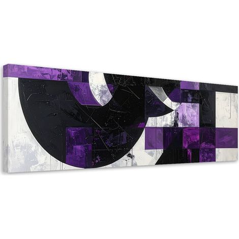 Quadro su tela, Astrattismo moderno texture viola, 90x30 (1/5)