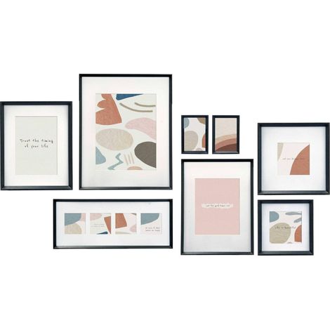 Giftdecor MURAL Juego de 8 Marcos de Fotos Beige (1/2)