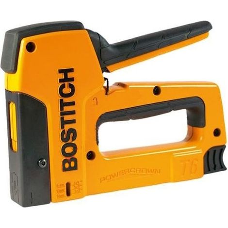 Bostitch – Agrafeuse-cloueuse à main pour bois dur – Poignée ergonomique – Chargement rapide – Pression facile du levier – Forme anti-coincement