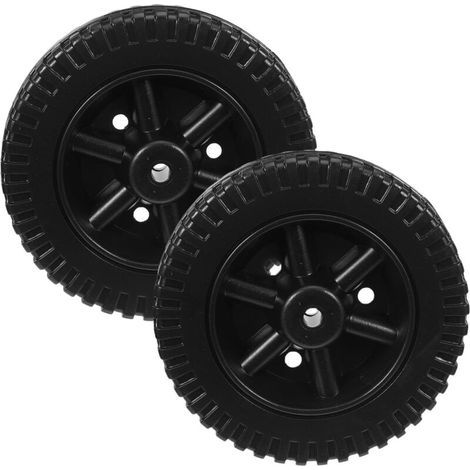 Pack of 2 15cm Hollow Plastic Wheels for Lawnmowers, Utility Carts and BBQs - Universal Spare Wheels Wear Resistant Silent (1/5)