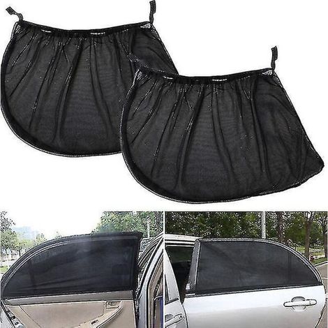 Lot de 2 pare-soleil pour vitres de voiture, protection solaire arrière pour enfants et bébés, blocage des UV, anti-moustiques, de bon augure (1/4)