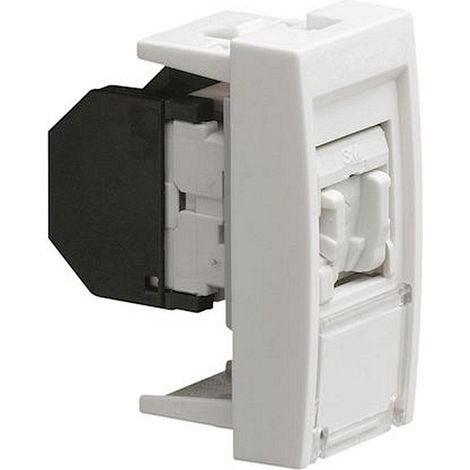 Hager WS225 Systo prise RJ45 catégorie 6 STP pour Grade 3 - 1 module Blanc