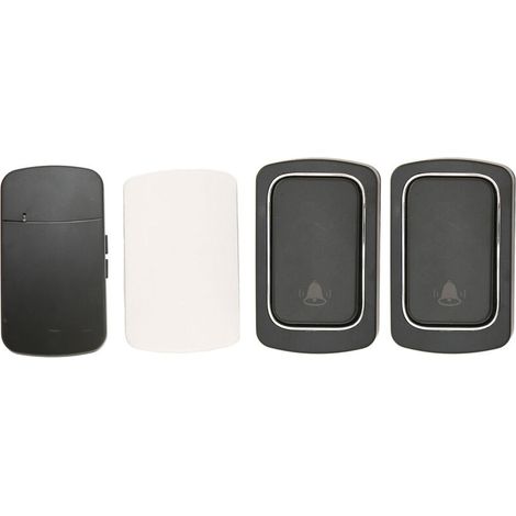 Kabellose Türklingel ohne Batterie, 2 selbstgenerierende Sender für 1 Empfänger, IP68 wasserdicht, Mini AC-Crezuo