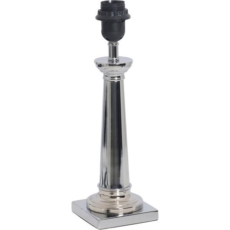 Pied de Lampe à Poser en Métal Coloris Chrome E27 Hauteur 35 cm pour Salon et Chambre - PANGIVO