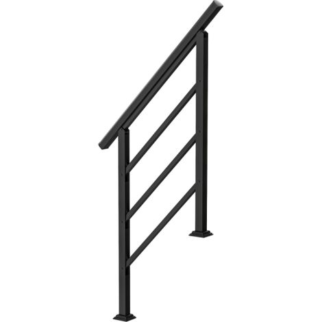 Treppengeländer für 1-3 Stufen, 94cm Winkelverstellbar Handlauf Außen und Innen Metall Schwarz 
On-Site (1/5)