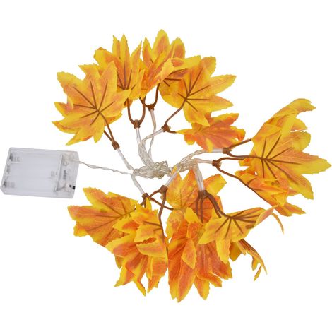 LED-Lichterkette in gelben Blättern, batteriebetrieben, langlebig, für Partys im Innen- und Außenbereich (1/5)