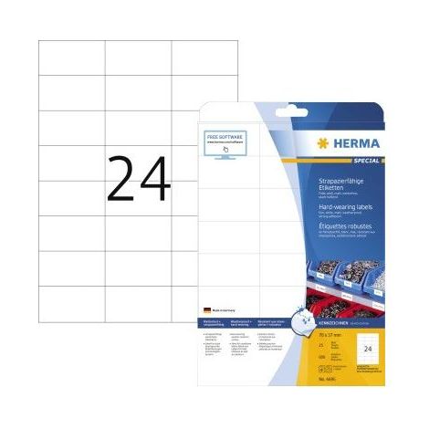 HERMA Etik. strapazierf. A4 weiß 70x37 mm Folie 600 St. (4695) (1/5)