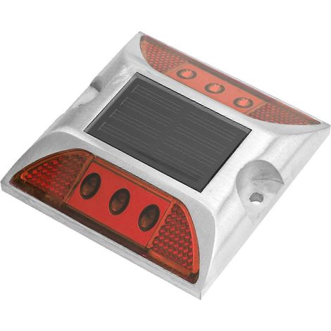 Balise solaire LED rouge pour chemin extérieur, visibilité 1000 m, en aluminium étanche. (1/5)