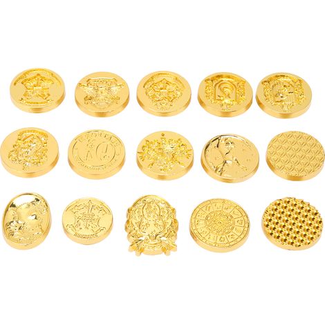Set mit 15 Retro-Siegelköpfen aus Aluminiumlegierung, klare Gravur, wiederverwendbar, für Grußkarten, Umschläge und Karten. (1/5)