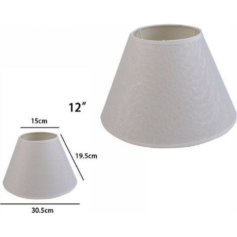 Abat-jour cylindrique conique classique de remplacement pour lampe et applique murale en tissu TNT - Blanc - 12" -