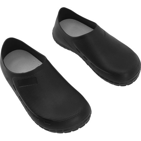 Chaussures antidérapantes en maille, faciles à enfiler, résistantes à l'usure, pour la marche, baskets décontractées pour femmes et hommes, noires, pointure 42 (1/5)
