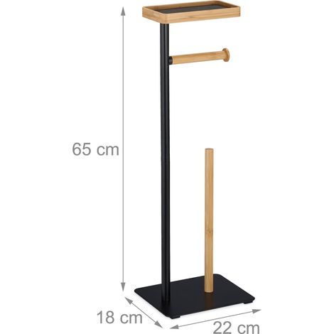 Soporte para WC con estante práctico 45 x 20 x 20 cm moderno de hierro negro 130015449 (1/3)