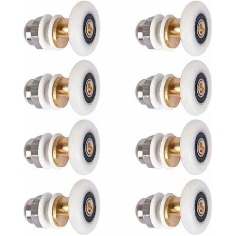 FENOPLASTICARoulette pour porte de douche - Roulettes coulissantes - Porte Rouleau - Roue de secours - 8pcs - 23mm (1/4)