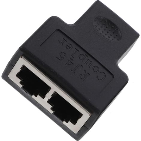 Adaptateur Répartiteur Rj45 Ethernet Convertisseur Réseau Divisant Une Sortie en Deux Sorties Rj45 en PC Noir 1 vers 2 Ports pour Maison et Bureau (1/5)