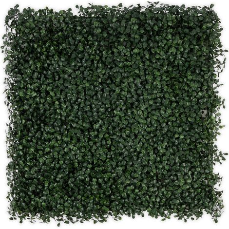 Pflanzenwand Boxwood Dark-Green Kunstpflanzen zur Wandmontage 50 x 50 cm