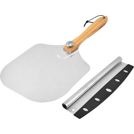 Pelle à pizza en aluminium avec manche pliable, surface de 30,5 x 35,5 cm, accessoire avec coupe-pizza et sac de rangement, pelle à pizza pour la cuisson du pain (1/5)
