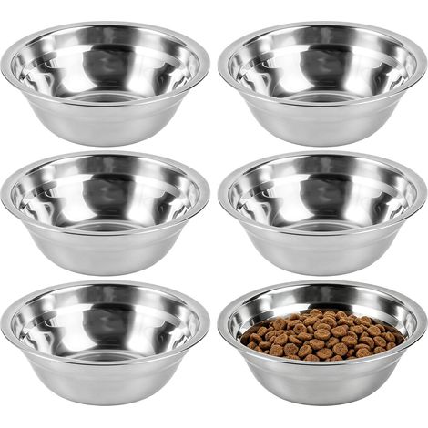 6er-Set Edelstahl-Näpfe für Katzen und Hunde, 15 cm, stapelbar, flach Katzennapf aus Edelstahl 304, leicht zu reinigen, stapelbar, geeignet für Katzen, kleine Hunde, Kaninchen und Hamster (1/5)