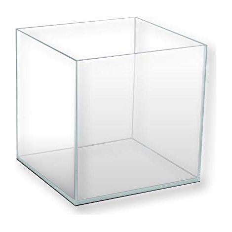 Amtra Nanoscaping - Vasca Acquario 15 Litri - Teca Vetro Extra Chiaro 25x25x25 cm - Vaschetta per Pesci Rossi o Come Tartarughiera Per Tartarughe d'Acqua con Tappetino Ammortizzante Incluso (1/4)