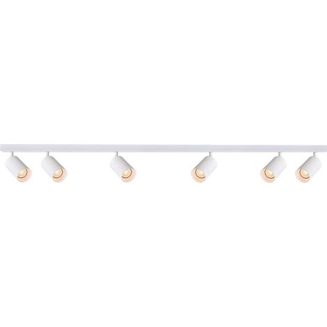 Edo Solutions – Plafonnier à 6 spots en saillie blanc – Aluminium et acier – 6xGU10 – IP20 – Longueur 1200mm – Hauteur 170mm – Éclairage moderne (1/5)
