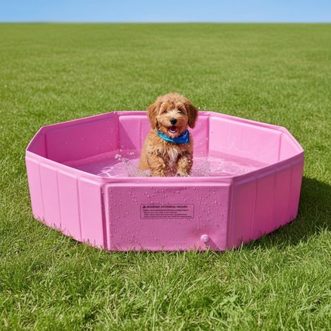 Piscine Pliable pour Chien en PVC – Bassin de Baignade et de Natation pour Animaux Domestiques, 70 x 47 x 23 cm-x (1/2)