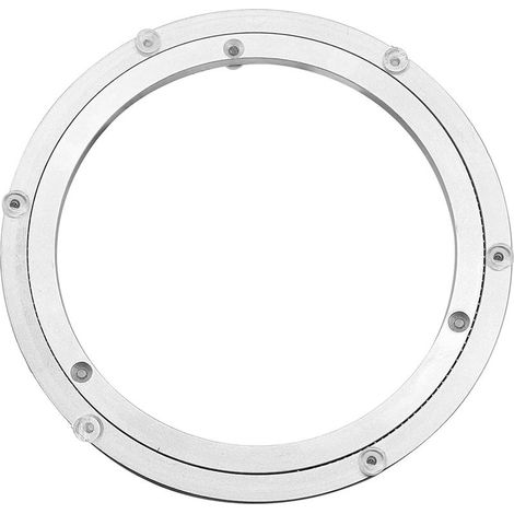 Plateau tournant en Alliage d'aluminium, Plateau tournant Robuste, Plateau tournant Lazy Susan, Table de Salle à Manger Ronde, matériel de Plaque pivotante Lisse, (35,6 cm) Argenté (1/4)