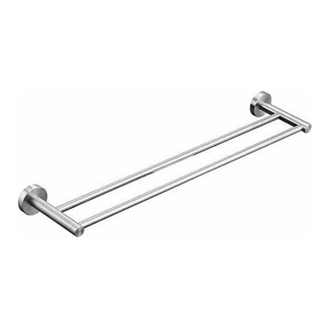 Toallero doble de pared, acero inoxidable cepillado SUS 304, 50 cm (1/4)