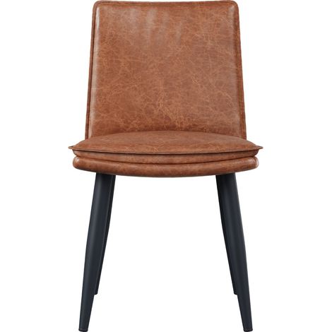 ELVMI 2er Set Esszimmerstühle mit Ergonomischer Rückenlehne und Doppellagigem Sitzkissen, PU Braun (1/5)