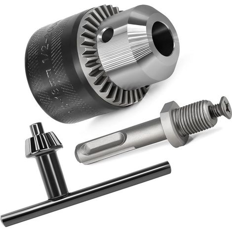 SDS-Plus-Adapter-Bohrfutter 1,5–13 mm 1/2–20 UNF mit Spannschlüssel (1/5)