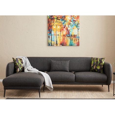 Ecksofa Links mit Schlaffunktion Venus Anthrazit (1/5)