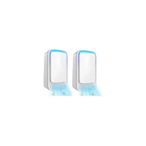 Leiser, steckbarer Luftreiniger für Zuhause, mit negativer Ionisationstechnologie, für Schlafzimmer, Haustiere, Küche und Büro (2er-Pack)