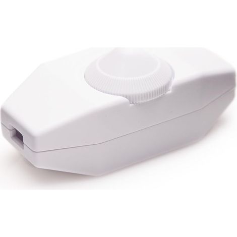 Variador de luz, interruptor giratorio con cable 220-230V blanco, pulsador para LED de intensidad variable (1/5)
