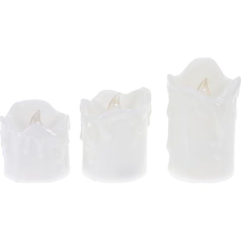 Lot De 3 Bougies LED Électriques Vacillantes sans Flamme avec Télécommande (1/5)