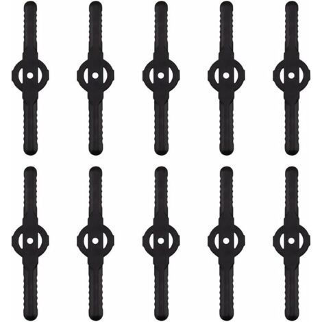 Lame plastique coupe bordure, 10 pcs Lames En Plastique Cutter Remplacer Pour ensemble doutils de coupe-herbe sans fil, remplacement de lames de coupe de tondeuse à gazon en plastique(noir) (1/4)